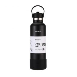 TERRANO Botella Termica con Pico 750mL. Negro