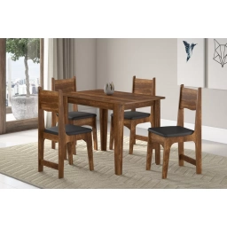 Mesa Nicoli + 4 Sillas Nicoli Rustico