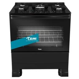 TEM Cocina a gas Luna Glass 5H Negra