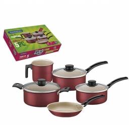 TRAMONTINA Bateria de Cocina 5pz. TURIM ROJO 20298761