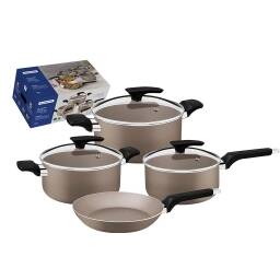 TRAMONTINA BATERIA DE COCINA 7PZ MILAZZO ALMENDRA