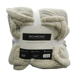 RICHMOND  FRAZADA 1PLAZA   CORDERITO FLANNEL  150*220 BEIGE