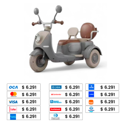 BEBESIT SCOOTER A BATERIA 6 VOLT PARA 2 NI�OS 318