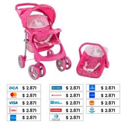 BEBESIT COCHE MU�ECAS 2 PIEZAS 4020VI UNICORNIO ROSA