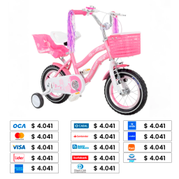 BEBESIT BICICLETA QUEEN R12 CON RUEDITAS Y CANASTO BK002RS