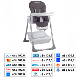 BEBESIT Silla de Comer Snack Gris 1038GR