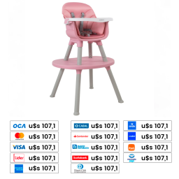 BEBESIT Silla de Comer Baby Desk Rosa 1049RS