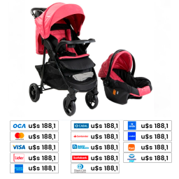 BEBESIT Coche Travel Sienna Rosa 5282RS