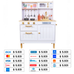 EDUFUN COCINA DE MADERA GRANDE RETRO 7275