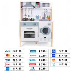 EDUFUN COCINA DE MADERA CON CAMPANA Y LAVARROPA 7271