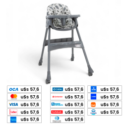 BEBESIT Silla de Comer Step Gris 1036GR