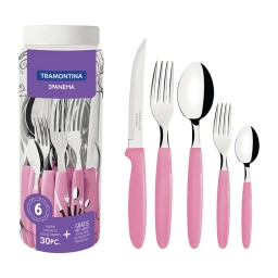 TRAMONTINA 23398488 Cubiertos 30Pz. Ipanema Rosa