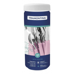 TRAMONTINA JGO. 24 CUBIERTOS NEW KOLOR EN P. ROSA 23198/593